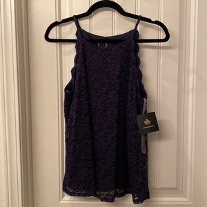 Scalloped edge tank top